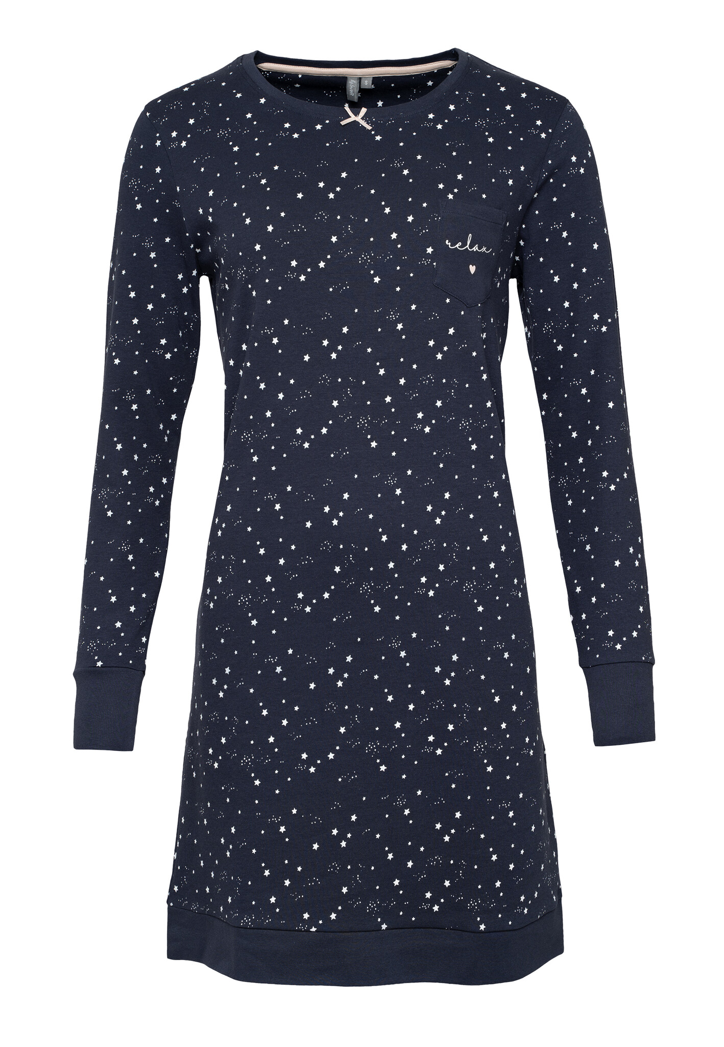 By Louise By Louise Dames Winter Nachthemd Interlock Blauw Sterren Top Merken Winkel